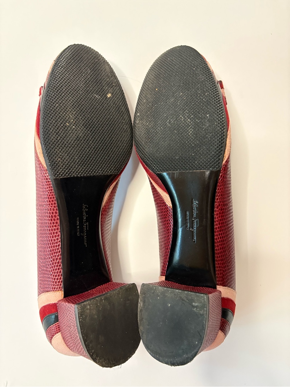 Salvatore Ferragamo Fosca lizard embossed leather Block-heel pumps - Picture 7 of 8
